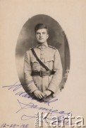 29.12.1918, brak miejsca.
Portret młodego mężczyzny w mundurze.
Fot. NN, zbiory Ośrodka KARTA, udostępnił Tomisław Paciorek