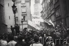 3.05.1982, Warszawa, Polska..
Niezależna manifestacja zorganizowana przez podziemne struktury 