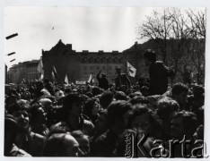 1.05.1982, Warszawa, Polska..
Stan wojenny - niezależna  manifestacja zorganizowana przez podziemne struktury 