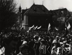 1.05.1982, Warszawa, Polska..
Stan wojenny - niezależna manifestacja zorganizowana przez podziemne struktury 