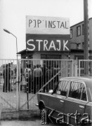 Sierpień 1980, Szczecin.
Strajk solidarnościowy w jednym ze szczecińskich zakładów.
Fot. Marcin Jabłoński, zbiory Ośrodka KARTA