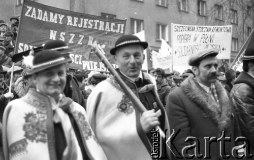 10.02.1981, Warszawa, Polska.
Manifestacja NSZZR 
