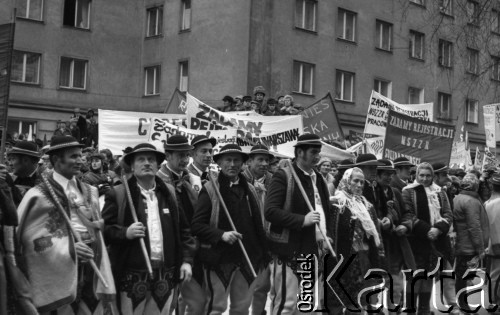 10.02.1981, Warszawa, Polska.
Manifestacja NSZZR 