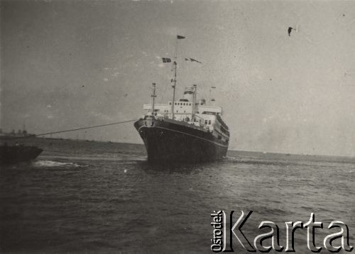 1936, Gdynia, Polska.
Statek pasażerski MS 