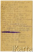12.08.1917, Szczypiorno k/Kalisza, Polska.
List wysłany przez Juliusza Kamlera (1898-1919), żołnierza 1 Pułku Ułanów Legionów Polskich ze Szczypiorna do rodziców Amelii i Juliusza Leopolda Kamlerów zamieszkałych w Warszawie przy ulicy Pięknej. Juliusz Kamler został internowany w obozie w Szczypiornie w lipcu 1917 roku i przebywał tam do grudnia tego samego roku. W liście wyraża swój podziw nad działalnością kaliskiego oddziału Ligi Kobiet Polskich, pisze o nauce w obozie oraz o problemach z cenzurą.
Fot. zbiory Ośrodka KARTA, Pogotowie Archiwalne [PAF_004], udostępniła Anna Stańczykowska