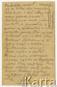 26.12.1917, Łomża, Polska.
List wysłany przez Juliusza Kamlera (1898-1919), żołnierza 1 Pułku Ułanów Legionów Polskich z Łomży do rodziców Amelii i Juliusza Leopolda Kamlerów zamieszkałych w Warszawie przy ulicy Pięknej. Juliusz Kamler został internowany w obozie w Szczypiornie w lipcu 1917 roku, w grudniu został przeniesiony do obozu w Łomży. Tam przebywał do lutego 1918 roku. W liście opisuje kolację wigilijną i pasterkę oraz  porównuje warunki życiowe w obozach w Szczypiornie i Łomży.
Fot. zbiory Ośrodka KARTA, Pogotowie Archiwalne [PAF_004], udostępniła Anna Stańczykowska