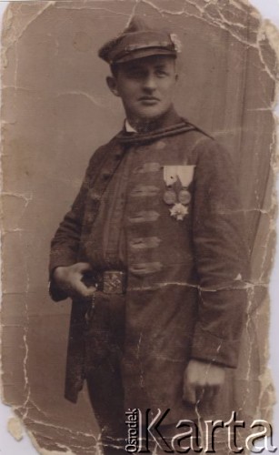 1914-1915, Jaworów, Galicja, Austro-Węgry.
Józef Badowski w mundurze Polskiego Towarzystwa Gimnastycznego 