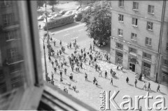 25.05.1988, Warszawa, Polska.
Ulica Marszałkowska róg Świętokrzyskiej. Akcja transparentowo - ulotkowa, skierowana do 