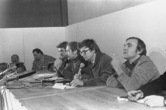 Wrzesień lub październik 1981, Gdańsk, Polska..
Obrady I Krajowego Zjazdu Delegatów NSZZ 