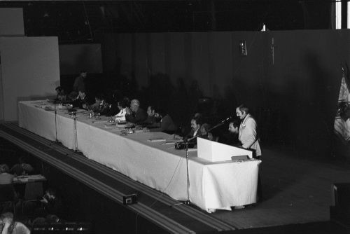 Wrzesień lub październik 1981, Gdańsk, Polska..
Obrady I Krajowego Zjazdu Delegatów NSZZ 