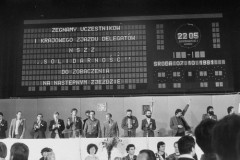 7.10.1981, Gdańsk, Polska..
Zakończenie I Krajowego Zjazdu Delegatów NSZZ 