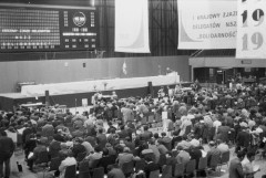 3.10.1981, Gdańsk, Polska..
Obrady I Krajowego Zjazdu Delegatów NSZZ 