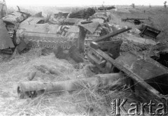 Lato 1944, Białoruś, ZSRR.
Letnia ofensywa Armii Czerwonej - zniszczony czołg niemiecki.
Fot. Aleksiej Pamiatnych (ojciec), udostępnił Aleksiej Pamiatnych, zbiory Ośrodka KARTA