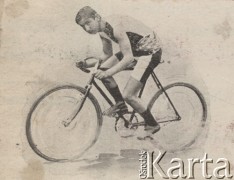 Koniec XIX w., brak miejsca.
Cyklista Eduard Taylore.
Fot. NN, zbiory Ośrodka Karta, udostępniło Warszawskie Towarzystwo Cyklistów (WTC).