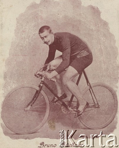 Koniec XIX w., Cesarstwo Niemieckie.
Cyklista Bruno Büchner.
Fot. NN, zbiory Ośrodka Karta, udostępniło Warszawskie Towarzystwo Cyklistów (WTC).