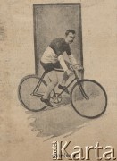 Koniec XIX wieku, brak miejsca.
Cyklista Mathieu Cordang.
Fot. NN, zbiory Ośrodka Karta, udostępniło Warszawskie Towarzystwo Cyklistów (WTC).
