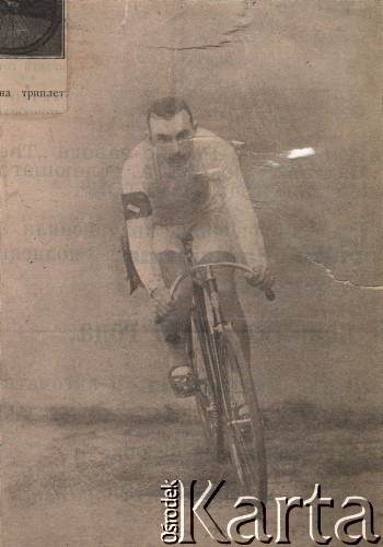 Początek XX w., brak miejsca.
A.I. Kiepier na rowerze.
Fot. NN, zbiory Ośrodka Karta, udostępniło Warszawskie Towarzystwo Cyklistów (WTC).