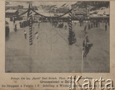 1899, Davos, Szwajcaria.
De Stoppani z Paryża i F. Schiling z Wiednia podczas biegu łyżwiarskiego na 5 000 m. Zdjęcie wykonane dla tygodnika 