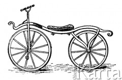 XIX wiek, brak miejsca.
Pierwszy rower Michaux.
Fot. NN, zbiory Ośrodka Karta, udostępniło Warszawskie Towarzystwo Cyklistów (WTC).