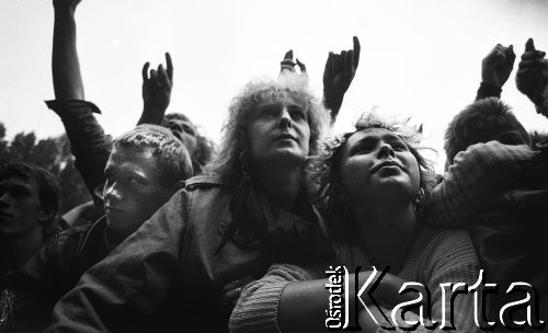 1986, Jarocin, Polska.
Festiwal rockowy.
Fot. Wojciech Druszcz, zbiory Ośrodka KARTA