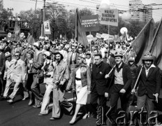 1.05.1978, Warszawa, Polska.
Pochód pierwszomajowy.
Fot. Wojciech Druszcz, zbiory Ośrodka KARTA.