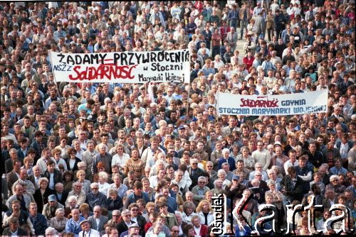 Maj 1989, Gdynia, Polska.
Wiec 