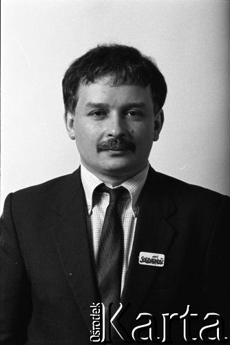 Kwiecień 1989, Sopot, Polska.
Lech Kaczyński, kandydat Komitetu Obywatelskiego 