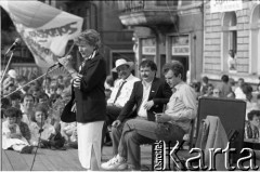 Maj 1989, Tczew, Polska.
Spotkanie na rynku z kandydatami Komitetu Obywatelskiego 