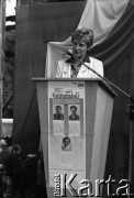 Maj 1989, Cedry Wielkie, Polska.
Spotkanie z kandydatką Komitetu Obywatelskiego 