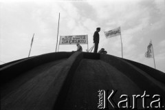 Maj 1989, Gdynia, Polska.
Kopuła amfiteatru, w którym odbył się wiec 