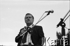 Maj 1989, Gdynia, Polska.
Lech Wałęsa na wiecu 