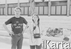 1988, Sitges, Katalonia, Hiszpania.
Operator Jacek Petrycki i Joanna Helander podczas nagrywania warsztatów teatralnych.
Fot. Bo Persson, zbiory Ośrodka KARTA