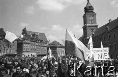 1.05.1982, Warszawa, Polska. 
Stan wojenny, manifestacja niezależna na Starym Mieście, zorganizowana przez podziemne struktury 
