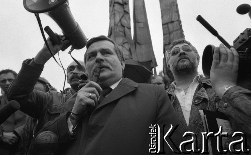 29.04.1989, Gdańsk, Polska.
Stocznia Gdańska im. Lenina. Spotkanie Lecha Wałęsy z kandydatami na posłów i senatorów Komitetu Obywatelskiego 