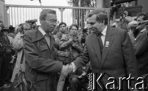 29.04.1989, Gdańsk, Polska.
Stocznia Gdańska im. Lenina. Spotkanie Lecha Wałęsy z kandydatami na posłów i senatorów Komitetu Obywatelskiego 