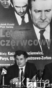 3.01.1993, Warszawa, Polska. 
Jarosław Kaczyński na promocji książki Jacka Kurskiego i Piotra Semki 