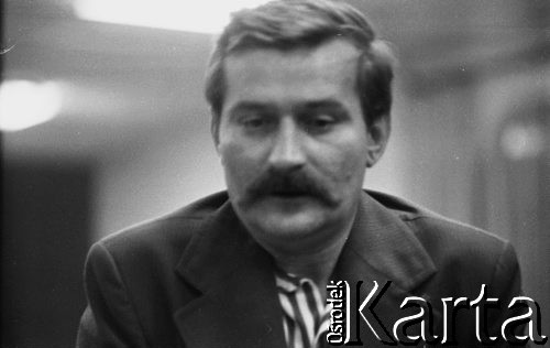 Sierpień 1980, Gdańsk, Polska.
Strajk okupacyjny w Stoczni Gdańskiej im. Lenina. Na zdjęciu Lech Wałęsa.
Fot. Zbigniew Trybek, zbiory Ośrodka KARTA