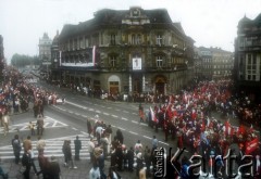 1.05.1986, Katowice, Polska.
Pochód pierwszomajowy.
Fot. Piotr Dylik, zbiory Ośrodka KARTA