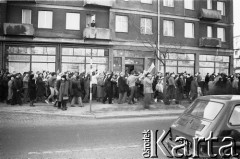 29.01.1989, Gdańsk, Polska.
Pochód ulicami miasta, uczestnicy niosą flagę z napisem 