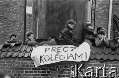 29.01.1989, Gdańsk, Polska.
Wiec przed plebanią kościoła pw. św. Brygidy. Transparent: 