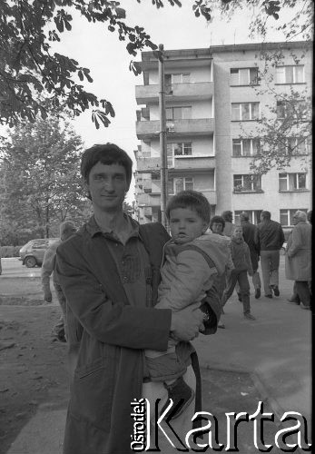 Maj 1989, Wrocław, Polska. 
Kampania wyborcza przed wyborami parlamentarnymi. Kandydat Komitetu Obywatelskiego 