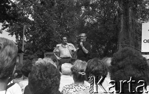 Maj 1989, Wrocław, Polska. 
Kampania wyborcza przed wyborami parlamentarnymi. Kandydat Komitetu Obywatelskiego 