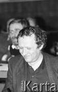 26-27.01.1991, Warszawa, Polska.
Adam Michnik na I Krajowym Zjeździe Ruchu Obywatelskiego - Akcja Demokratyczna (ROAD).
Fot. Mieczysław Michalak, zbiory Ośrodka KARTA