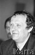 26-27.01.1991, Warszawa, Polska.
Adam Michnik na I Krajowym Zjeździe Ruchu Obywatelskiego - Akcja Demokratyczna (ROAD).
Fot. Mieczysław Michalak, zbiory Ośrodka KARTA