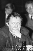 26-27.01.1991, Warszawa, Polska.
Adam Michnik na I Krajowym Zjeździe Ruchu Obywatelskiego - Akcja Demokratyczna (ROAD).
Fot. Mieczysław Michalak, zbiory Ośrodka KARTA