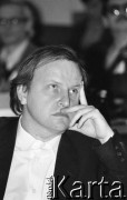 26-27.01.1991, Warszawa, Polska.
Aleksander Hall na I Krajowym Zjeździe Ruchu Obywatelskiego - Akcja Demokratyczna (ROAD).
Fot. Mieczysław Michalak, zbiory Ośrodka KARTA