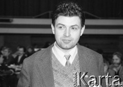23-24.02.1991, Gdańsk, Polska.
Marian Krzaklewski podczas obrad III Krajowego Zjazdu Delegatów NSZZ 