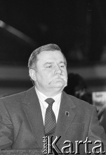 23-24.02.1991, Gdańsk, Polska.
Prezydent Lech Wałęsa podczas obrad III Krajowego Zjazdu Delegatów NSZZ 