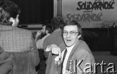 23-24.02.1991, Gdańsk, Polska.
Roman Traczyk podczas obrad III Krajowego Zjazdu Delegatów NSZZ 