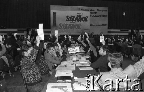 23-24.02.1991, Gdańsk, Polska.
III Krajowy Zjazd Delegatów NSZZ 